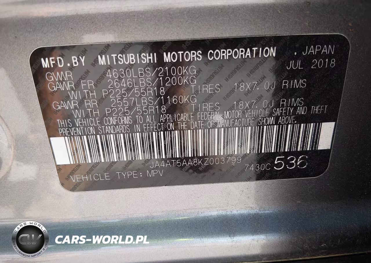 2019 Mitsubishi Eclipse Cross Se VIN:JA4AT5AA8KZ003799 - 9