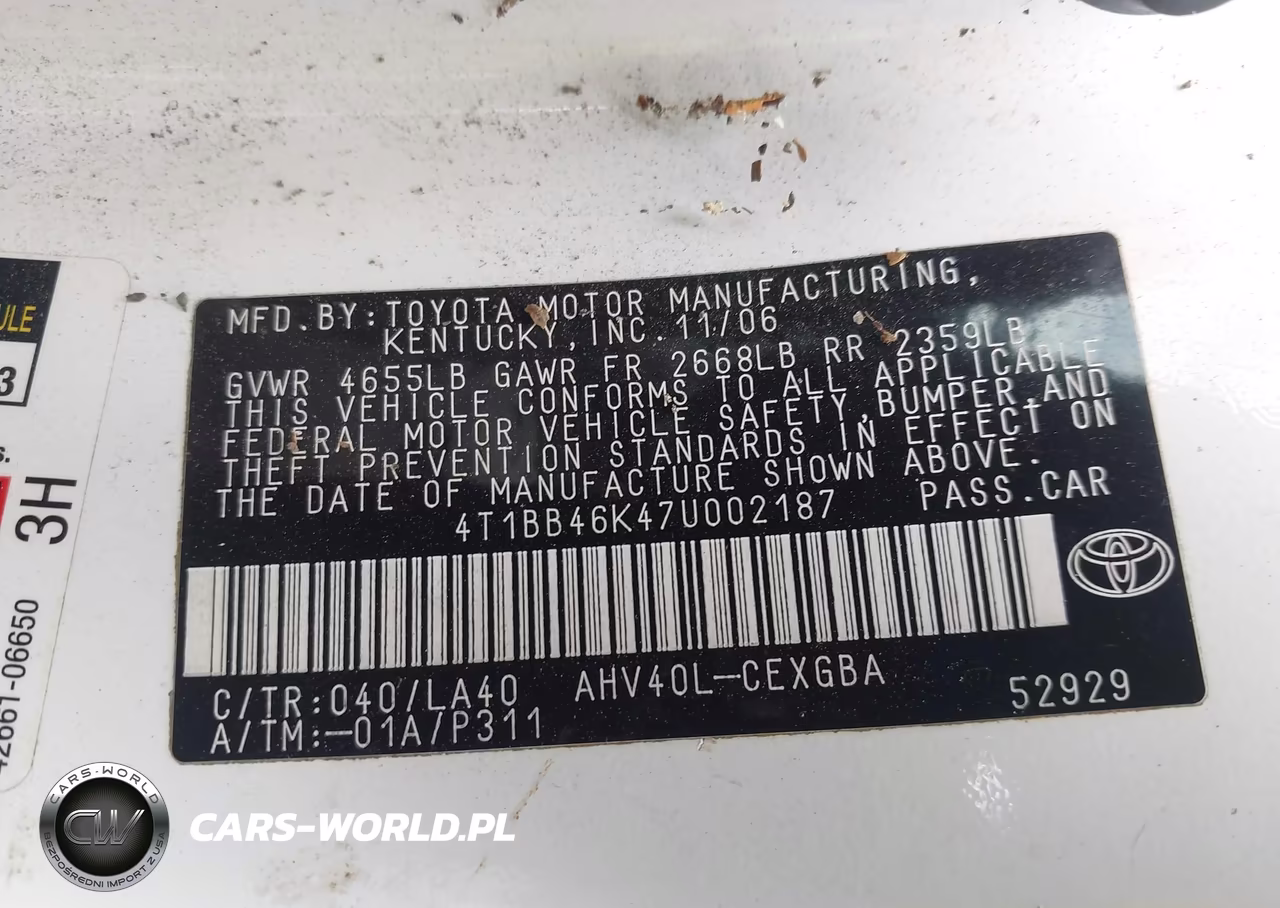 2007 Toyota Camry Hybrid VIN:4T1BB46K47U002187 - 9