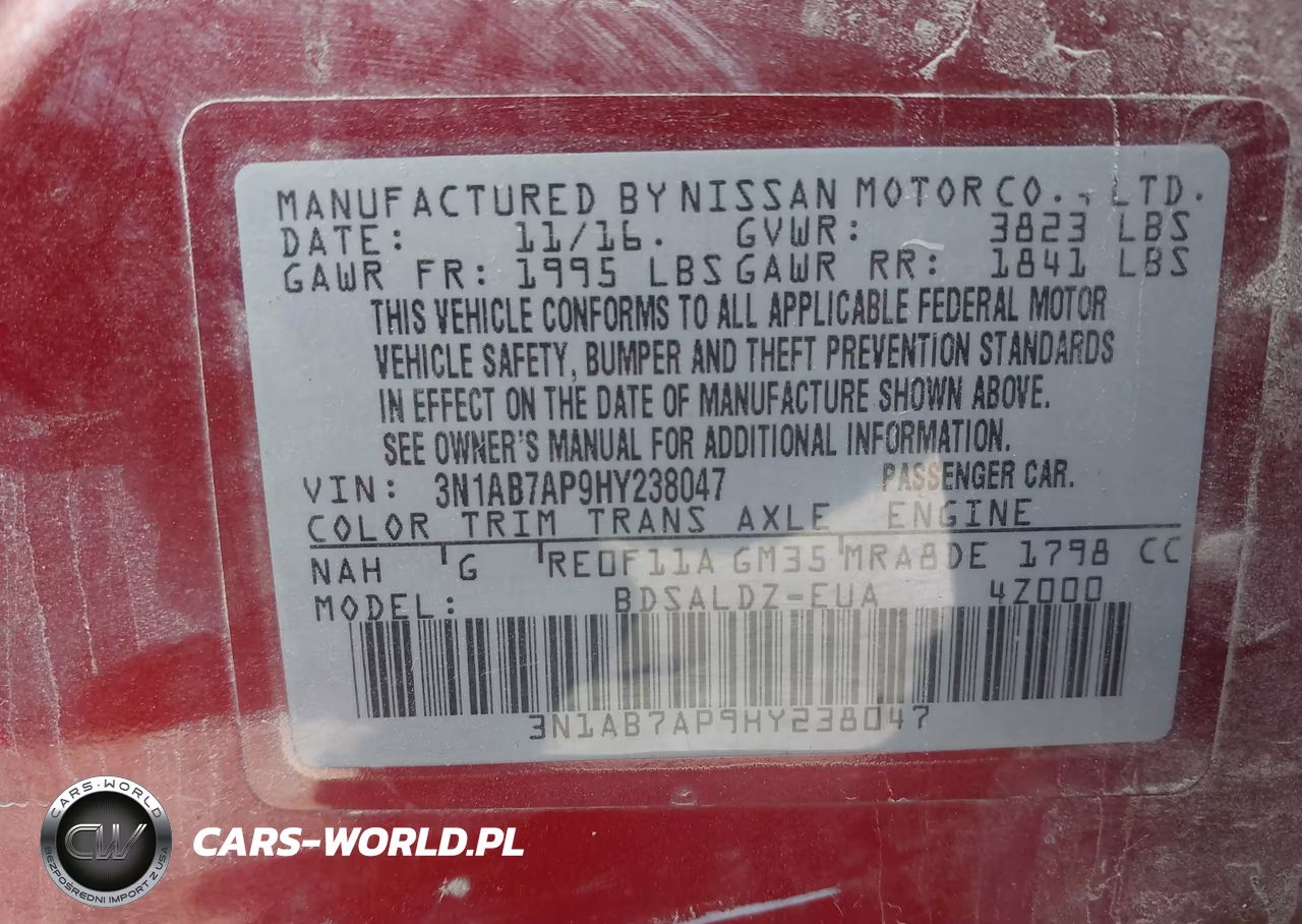2017 Nissan Sentra Sv VIN:3N1AB7AP9HY238047 - 9
