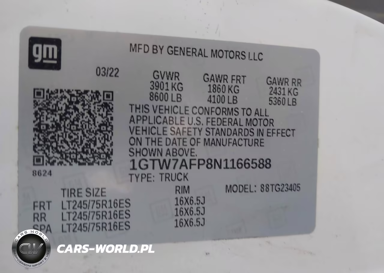 2022 GMC Savana Cargo Rwd 2500 Regular Wheelbase Work Van VIN:1GTW7AFP8N1166588 - 9