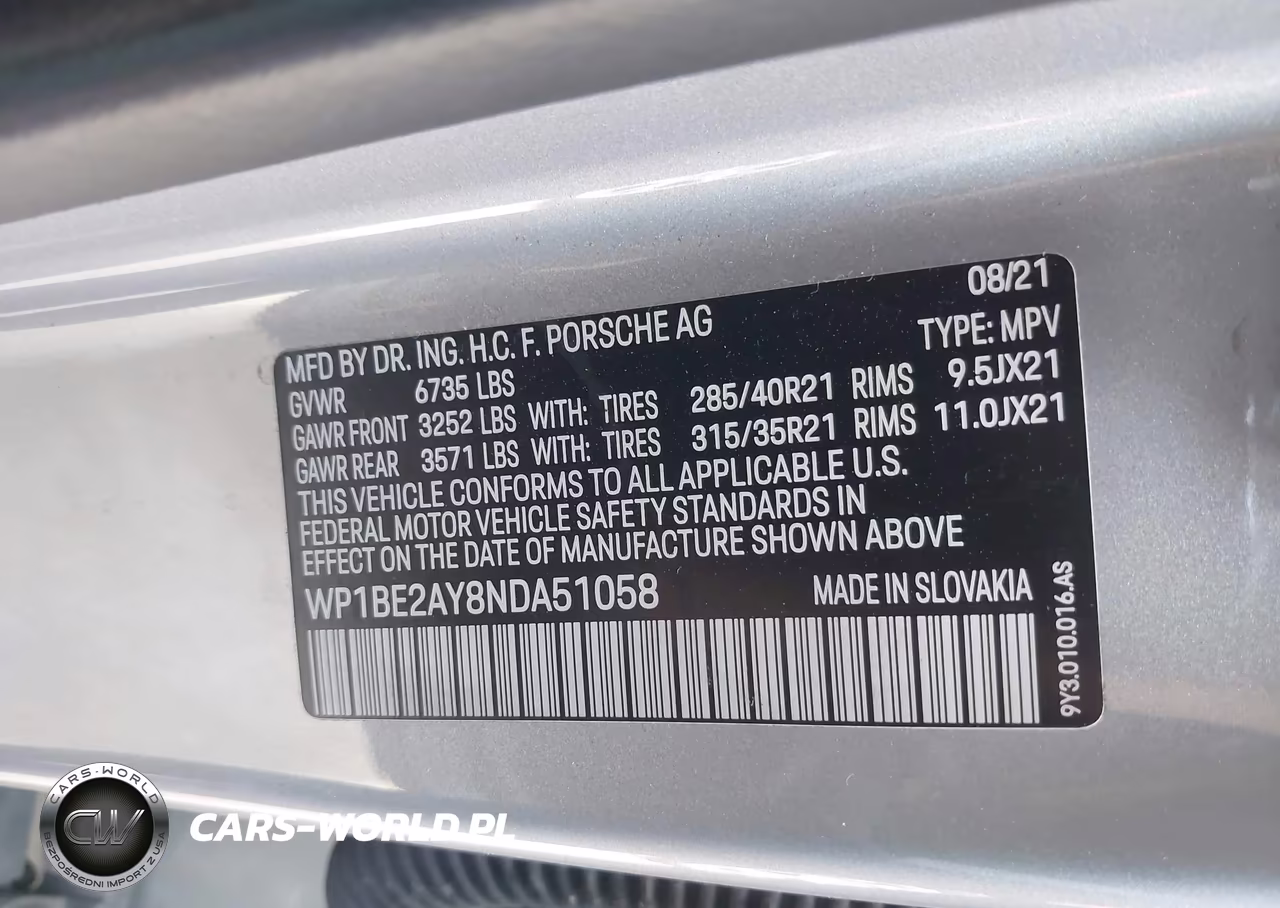 2022 Porsche Cayenne E Hybrid Coupe VIN:WP1BE2AY8NDA51058 - 9