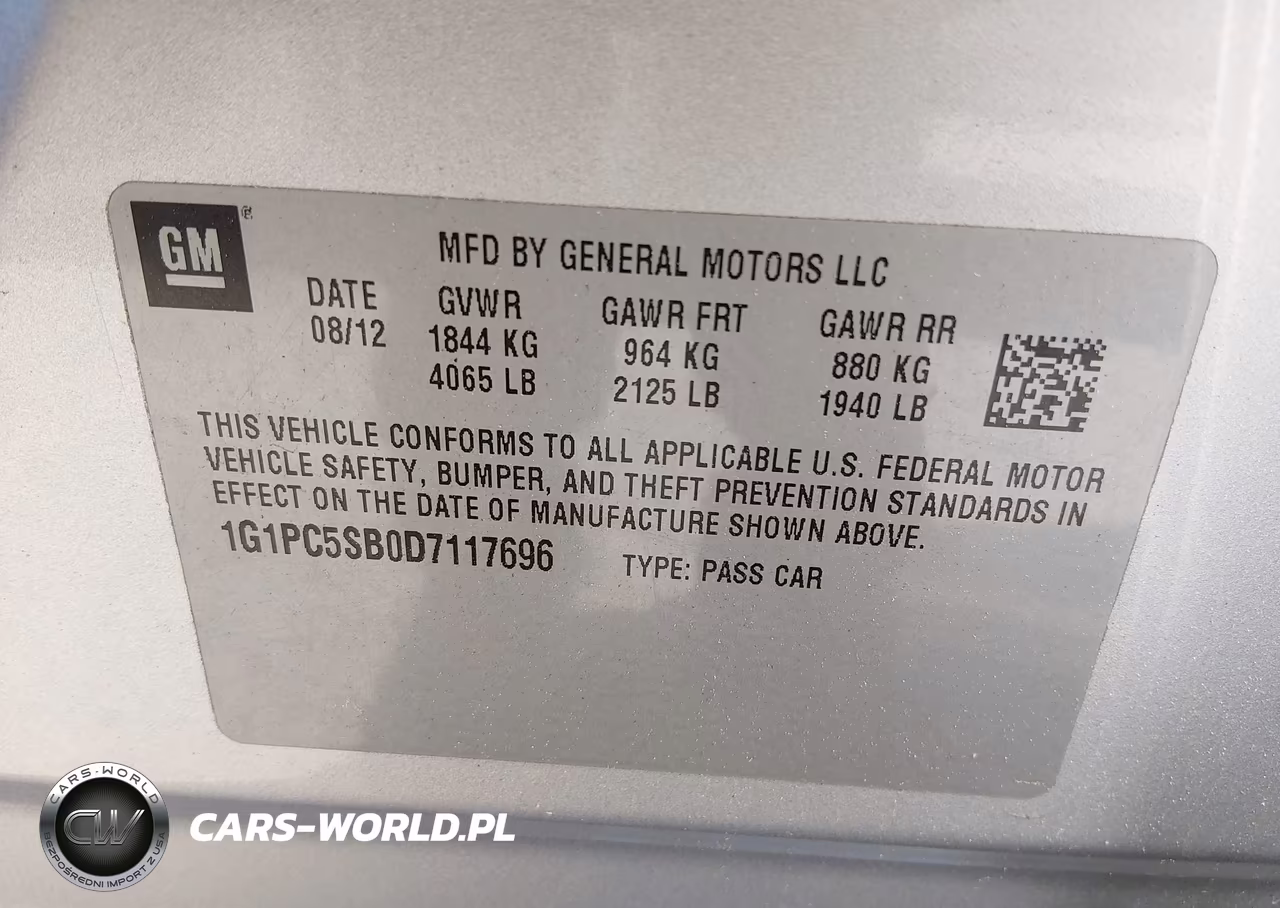 2013 Chevrolet Cruze 1Lt Auto VIN:1G1PC5SB0D7117696 - 9