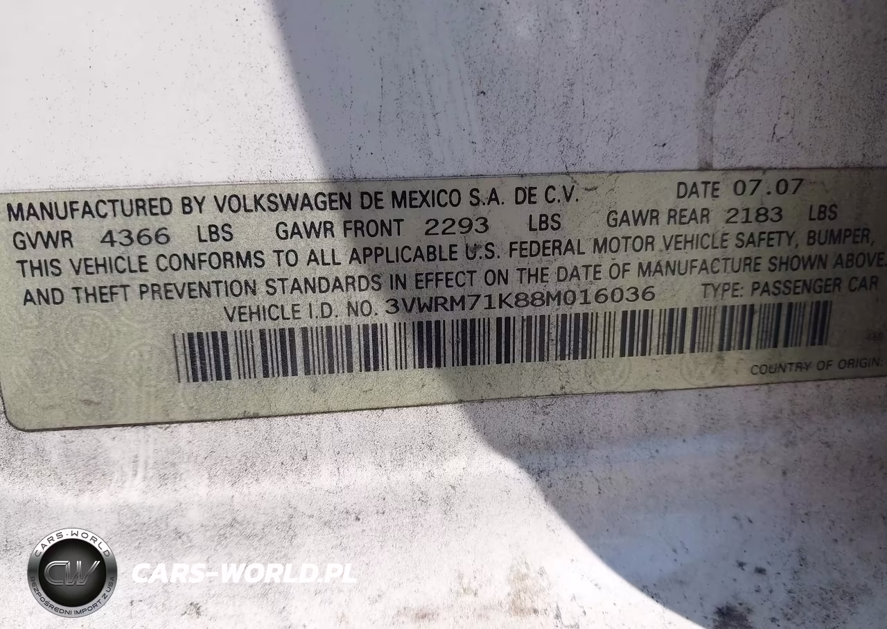 2008 Volkswagen Jetta Se VIN:3VWRM71K88M016036 - 9