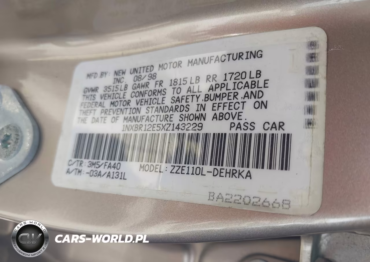 1999 Toyota Corolla Ve VIN:1NXBR12E5XZ143229 - 9