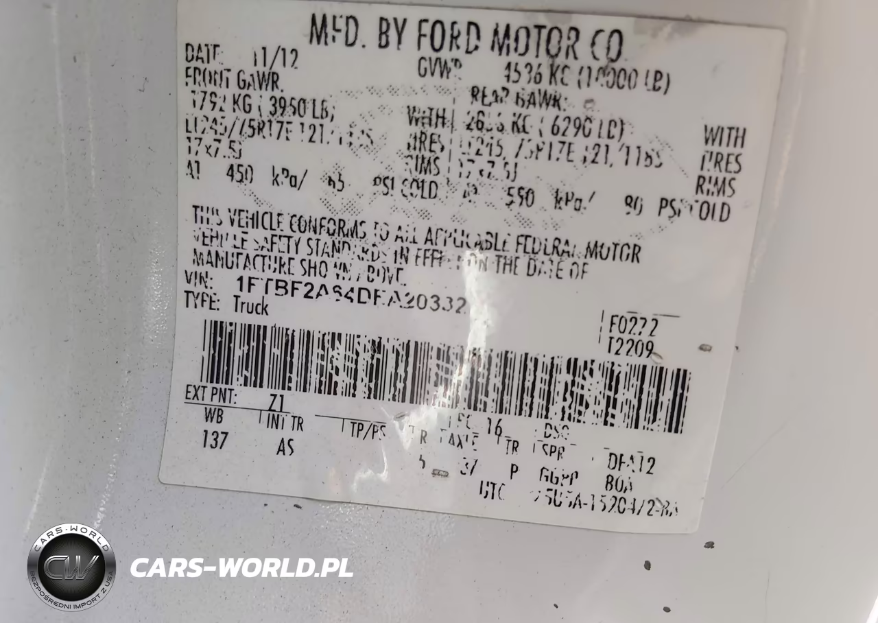 2013 Ford Super Duty F-250 Srw VIN:1FTBF2A64DEA20332 - 9