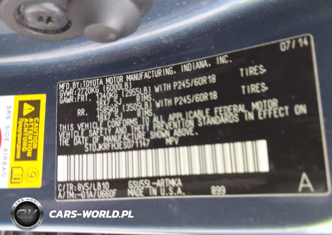 2014 Toyota Highlander Xle V6 VIN:5TDJKRFH3ES071147 - 9