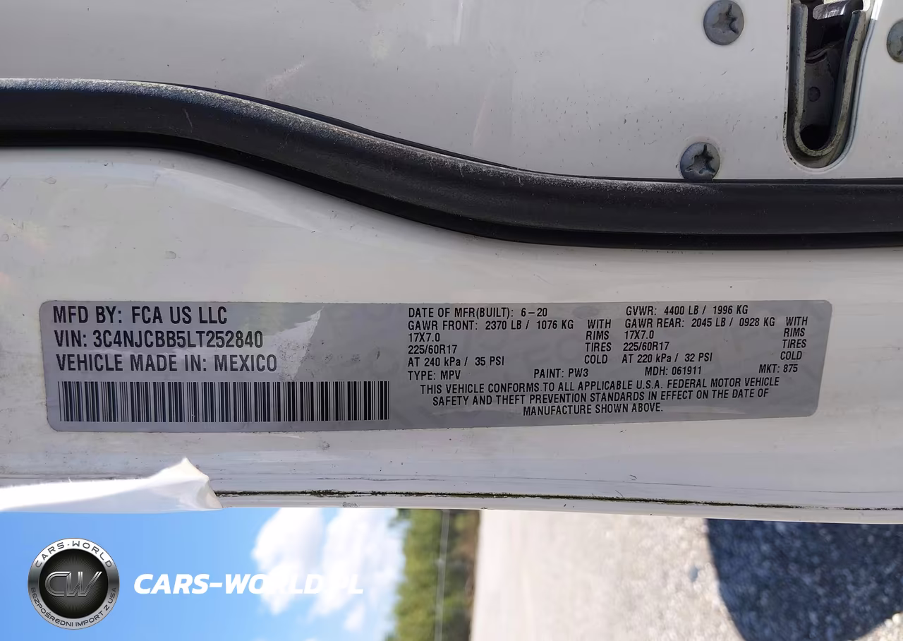 2020 Jeep Compass Sun And Safety Fwd VIN:3C4NJCBB5LT252840 - 9