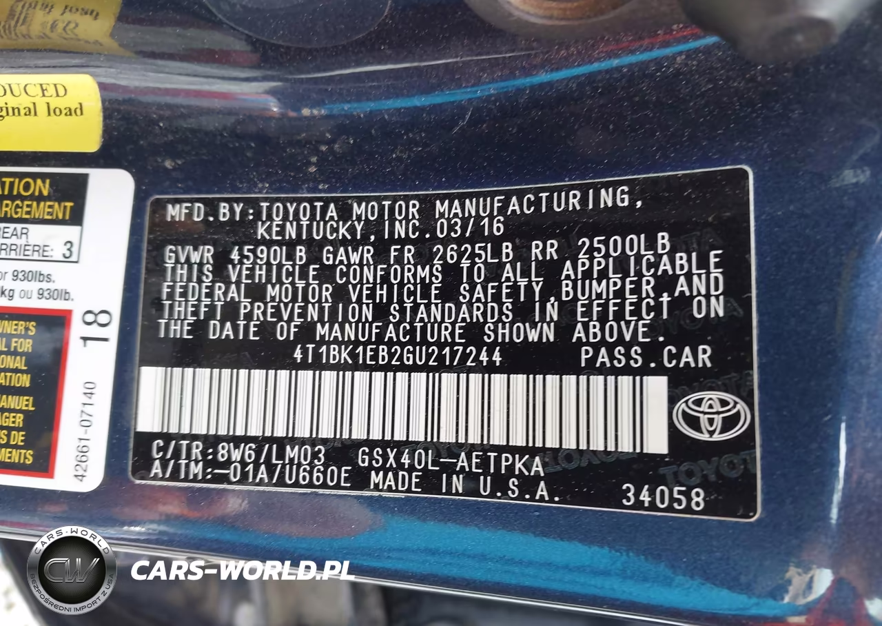 2016 Toyota Avalon Limited VIN:4T1BK1EB2GU217244 - 9