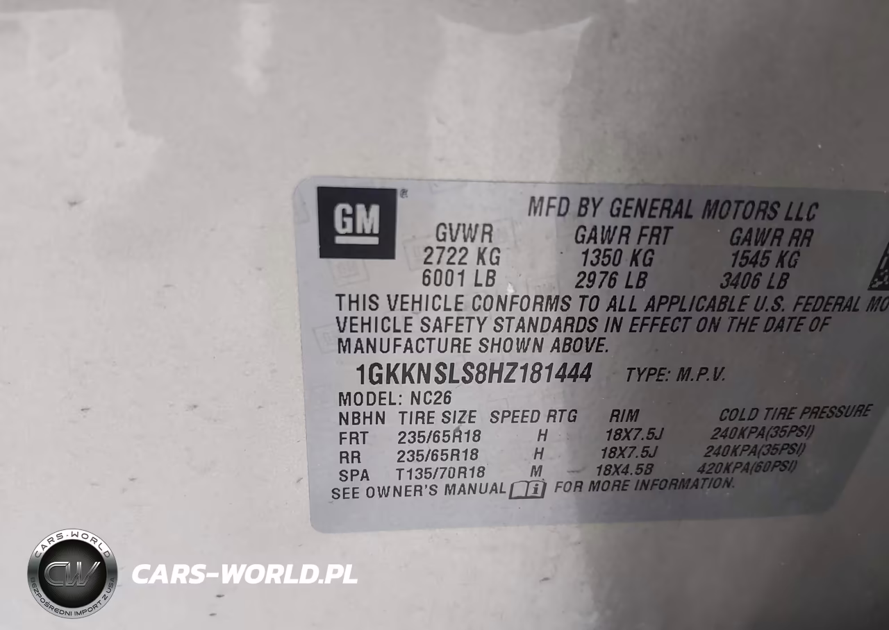2017 GMC Acadia Sle-2 VIN:1GKKNSLS8HZ181444 - 9