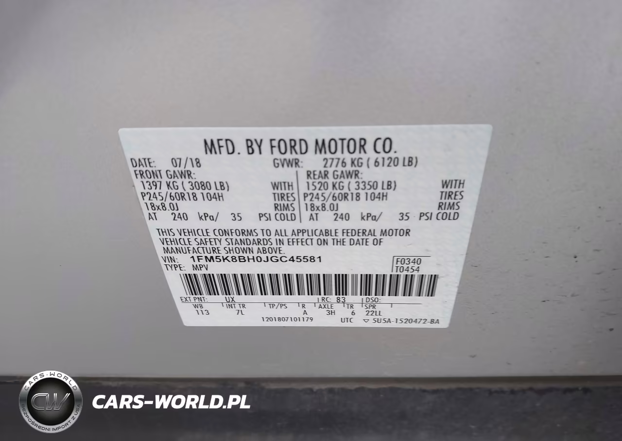 2018 Ford Explorer VIN:1FM5K8BH0JGC45581 - 9