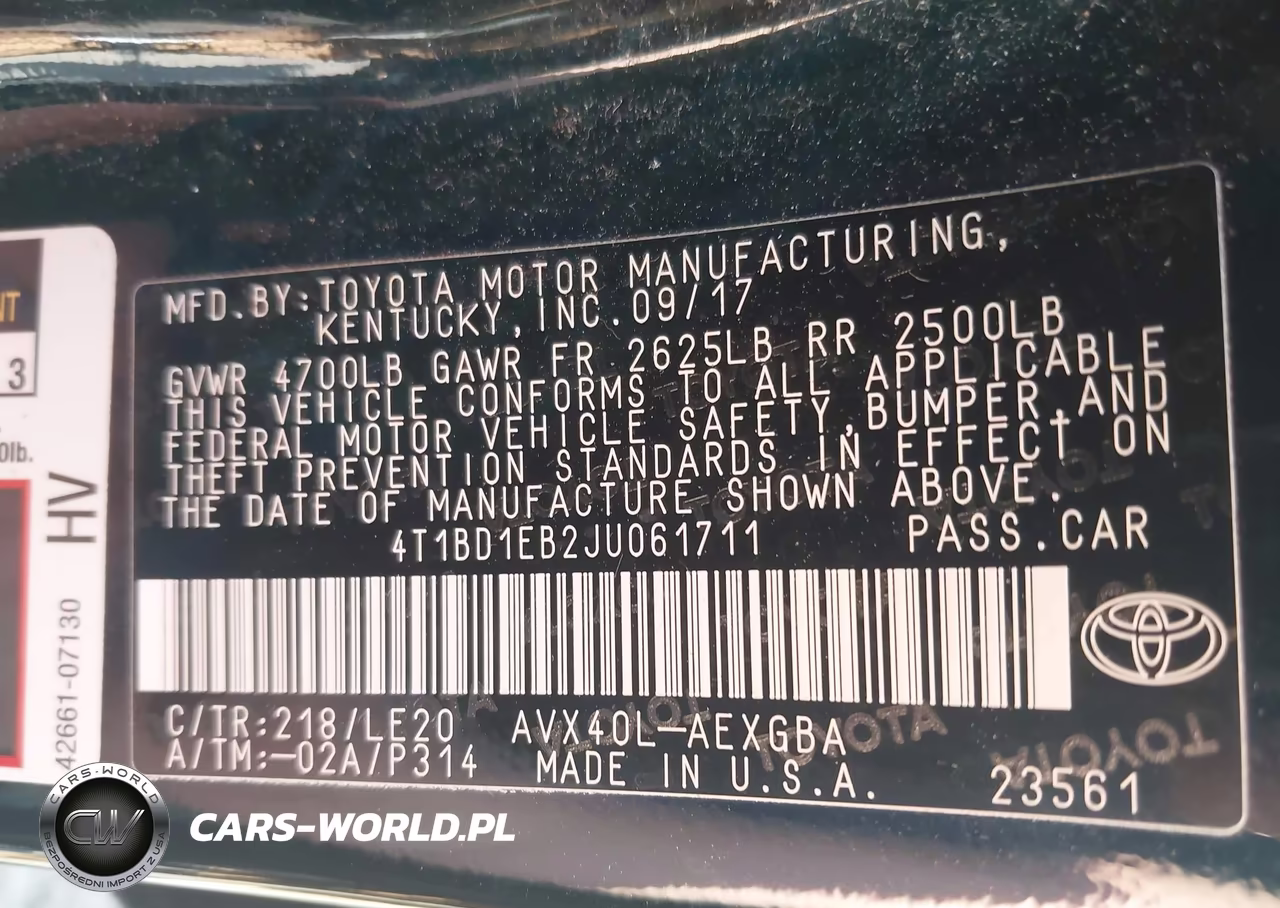 2018 Toyota Avalon Hybrid Xle Premium VIN:4T1BD1EB2JU061711 - 9