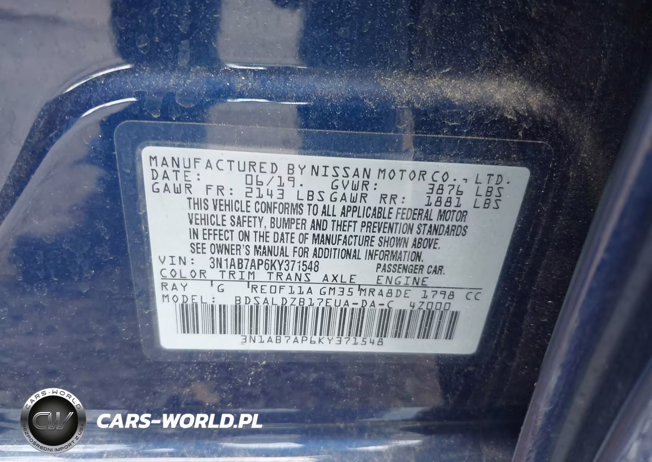 2019 Nissan Sentra Sv VIN:3N1AB7AP6KY371548 - 9