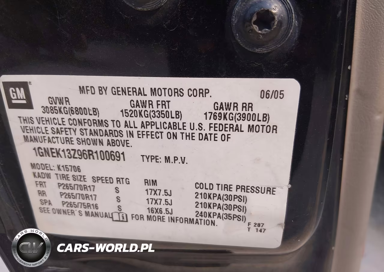 2006 Chevrolet Tahoe Z71 VIN:1GNEK13Z96R100691 - 9