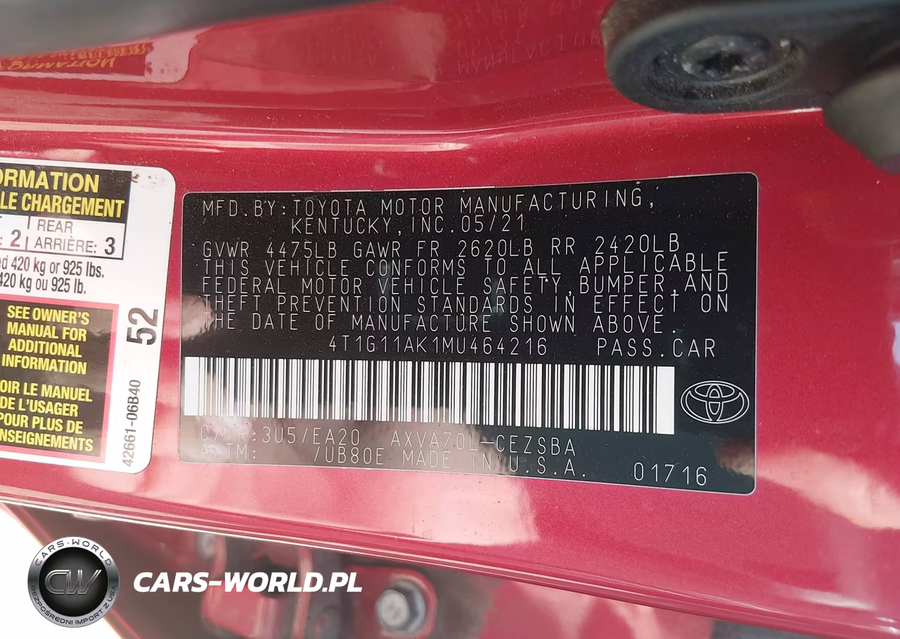 2021 Toyota Camry Se VIN:4T1G11AK1MU464216 - 9