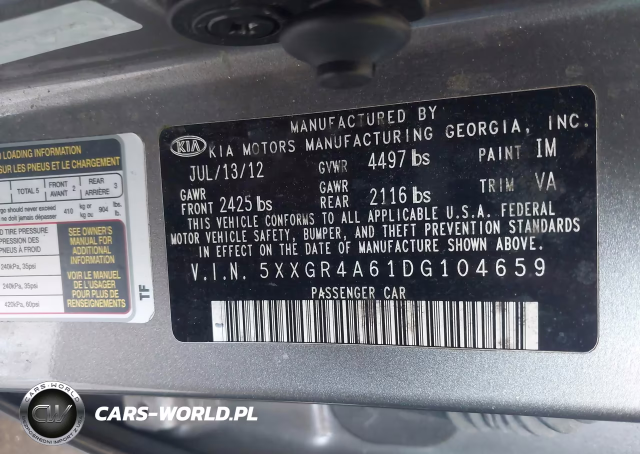 2013 Kia Optima Sx VIN:5XXGR4A61DG104659 - 9