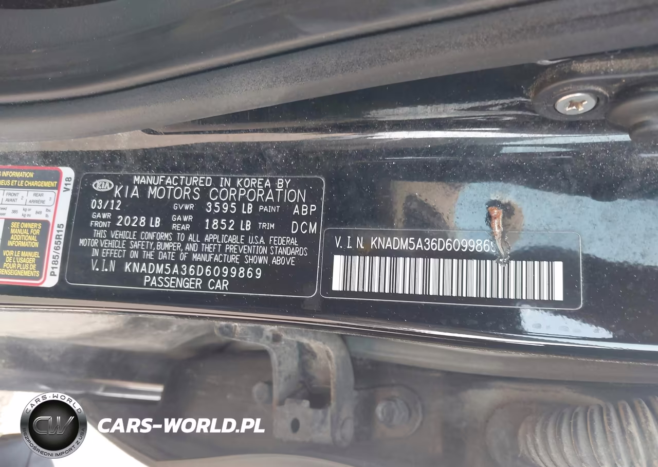 2013 Kia Rio Lx VIN:KNADM5A36D6099869 - 9