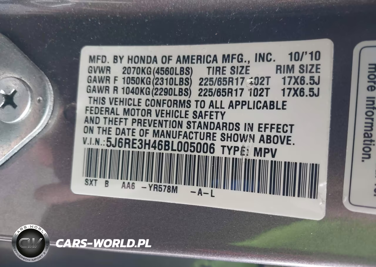 2011 Honda Cr-V Se VIN:5J6RE3H46BL005006 - 9