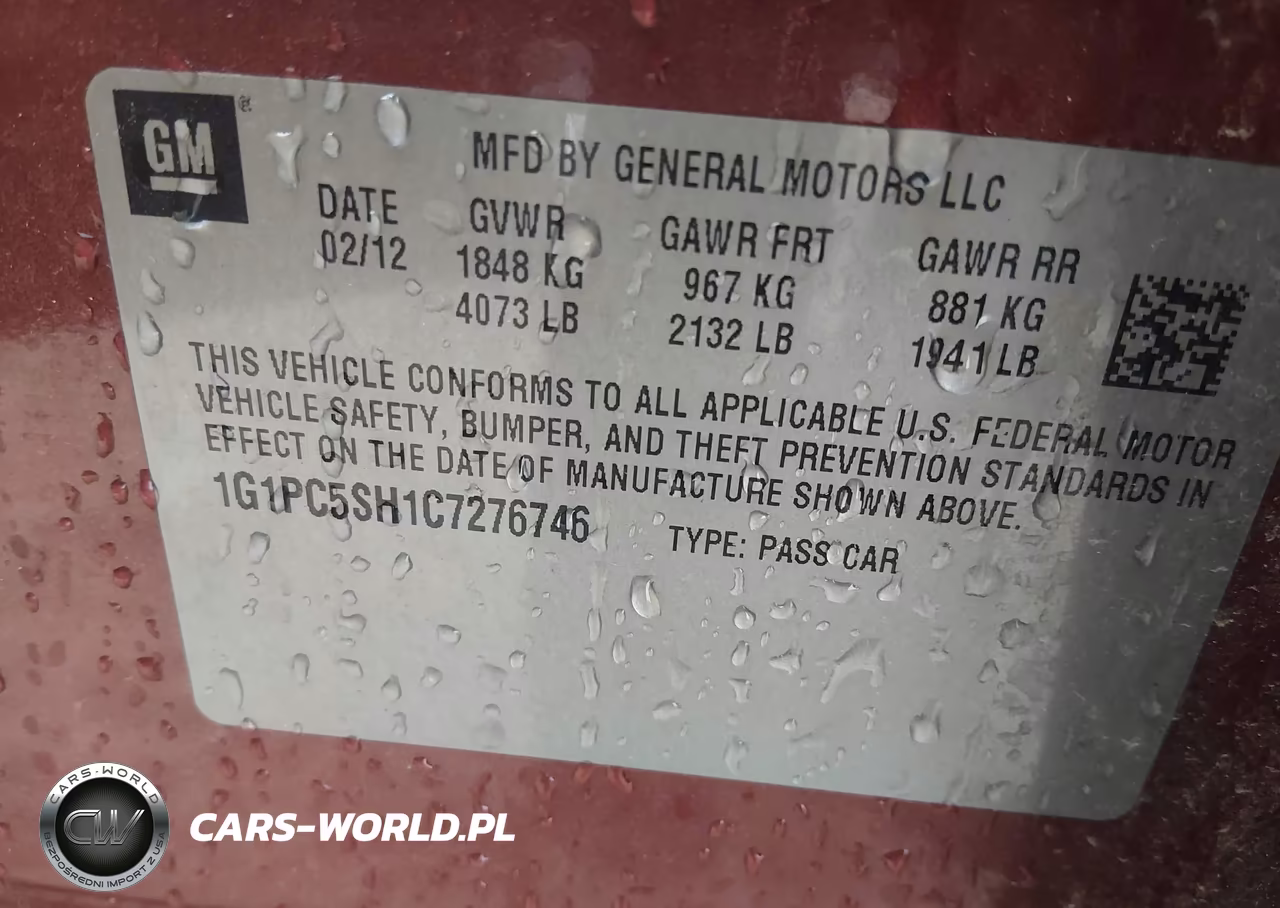 2012 Chevrolet Cruze Ls VIN:1G1PC5SH1C7276746 - 9