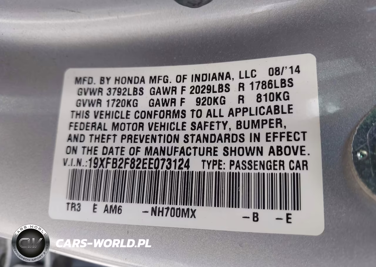2014 Honda Civic Ex VIN:19XFB2F82EE073124 - 9