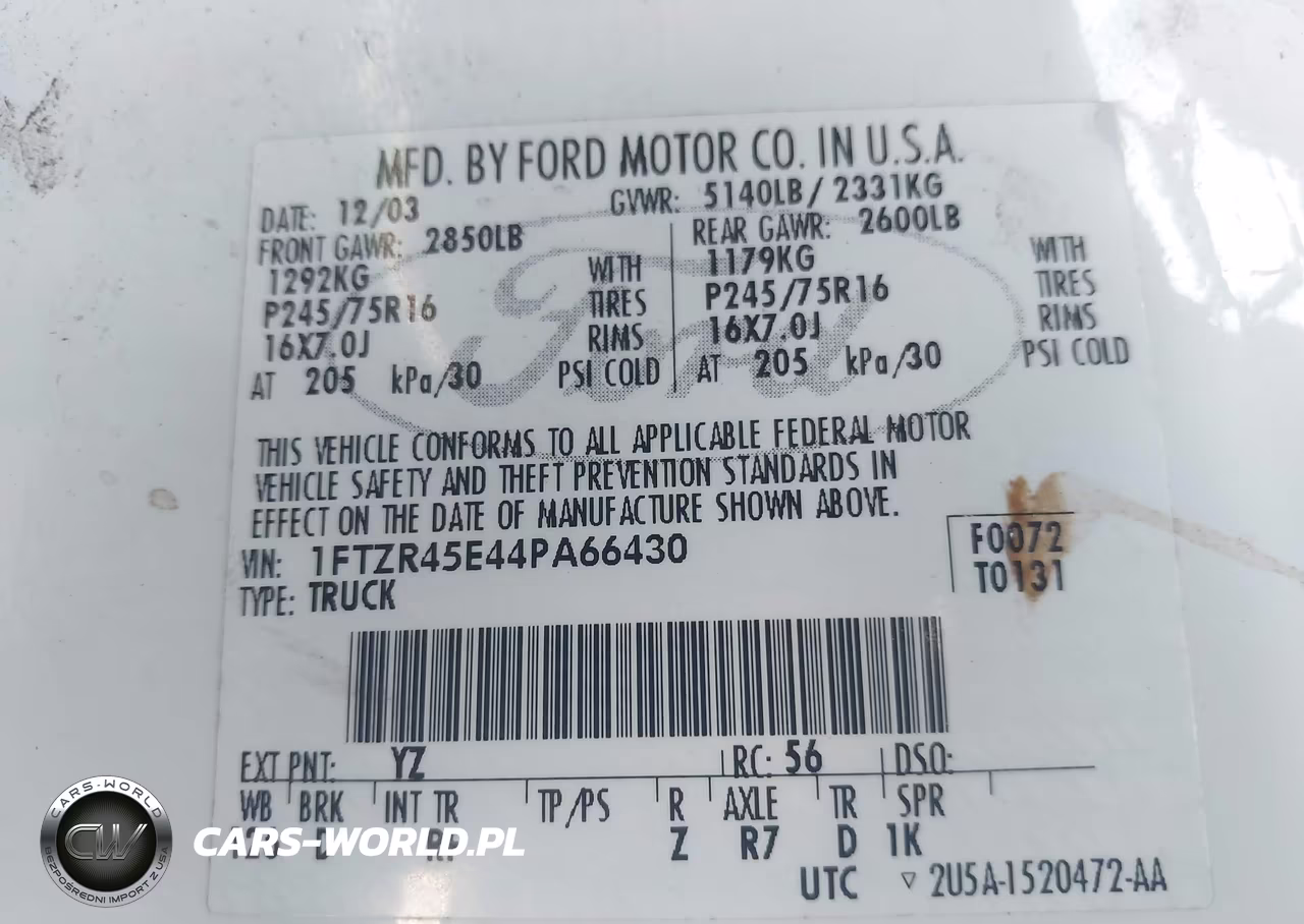 2004 Ford Ranger Edge-Tremor-Xlt VIN:1FTZR45E44PA66430 - 9