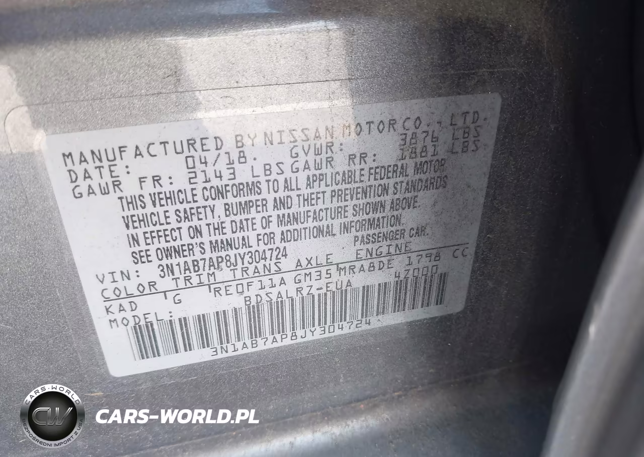 2018 Nissan Sentra Sr VIN:3N1AB7AP8JY304724 - 9