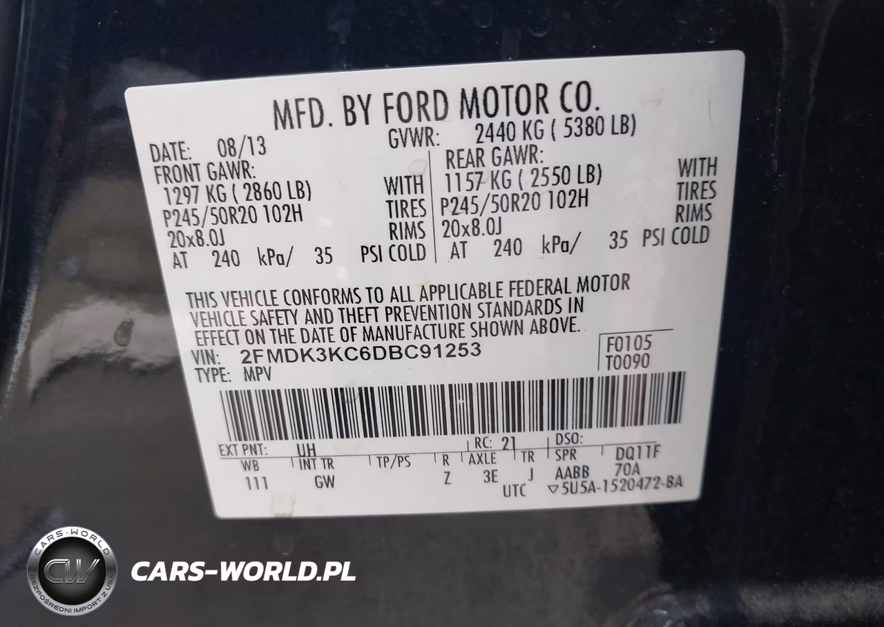 2013 Ford Edge Limited VIN:2FMDK3KC6DBC91253 - 9