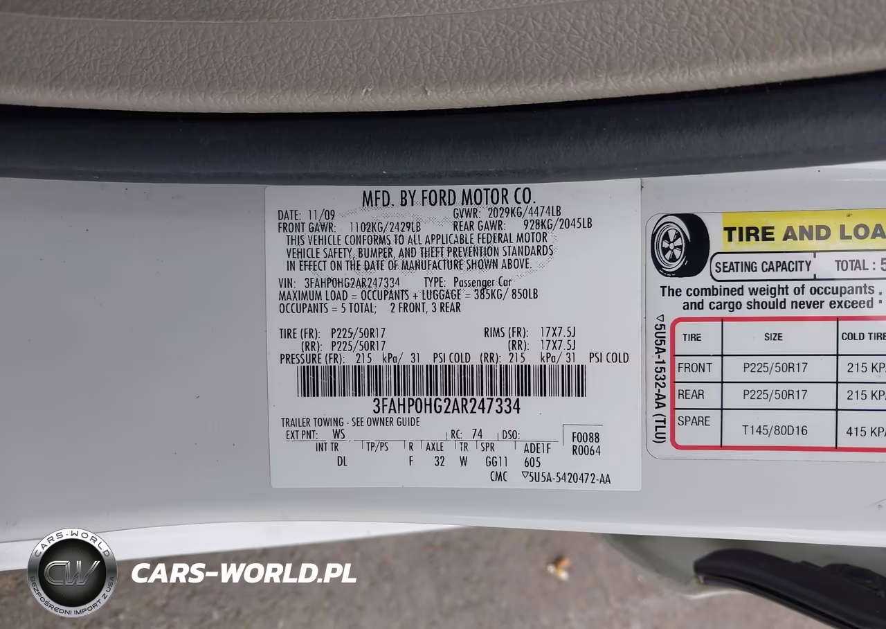 2010 Ford Fusion Se VIN:3FAHP0HG2AR247334 - 9