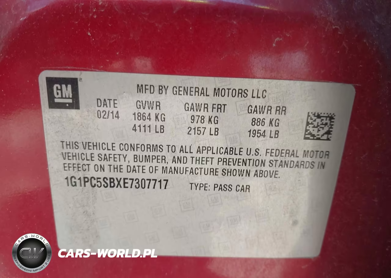 2014 Chevrolet Cruze Lt VIN:1G1PC5SBXE7307717 - 9