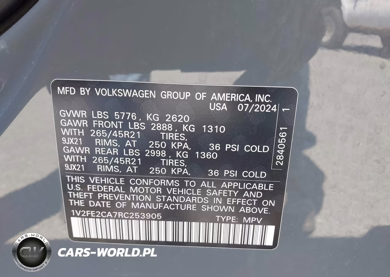 2024 Volkswagen Atlas Cross Sport 2.0T Sel Premium R-Line VIN:1V2FE2CA7RC253905 - 9