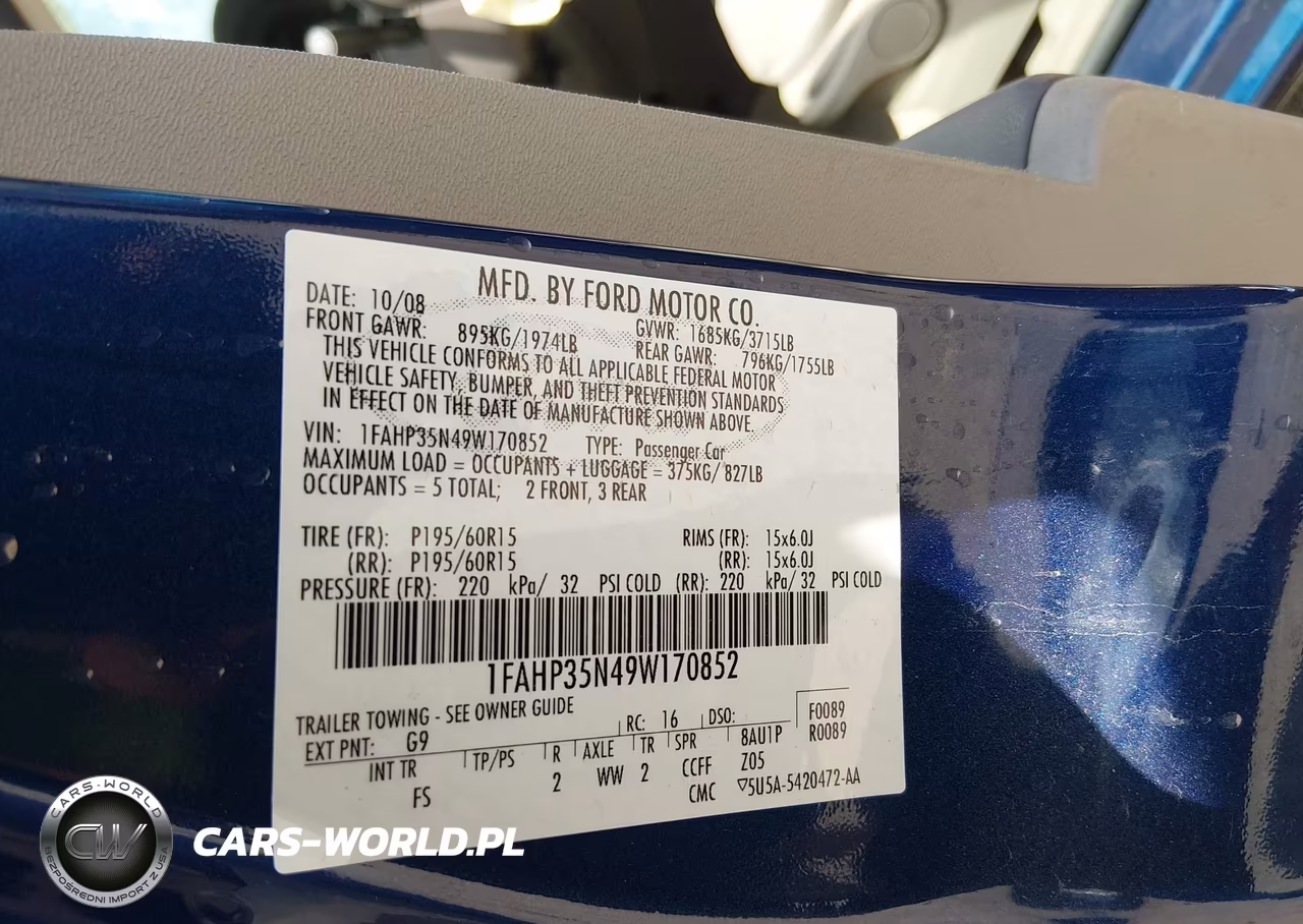 2009 Ford Focus Se VIN:1FAHP35N49W170852 - 9