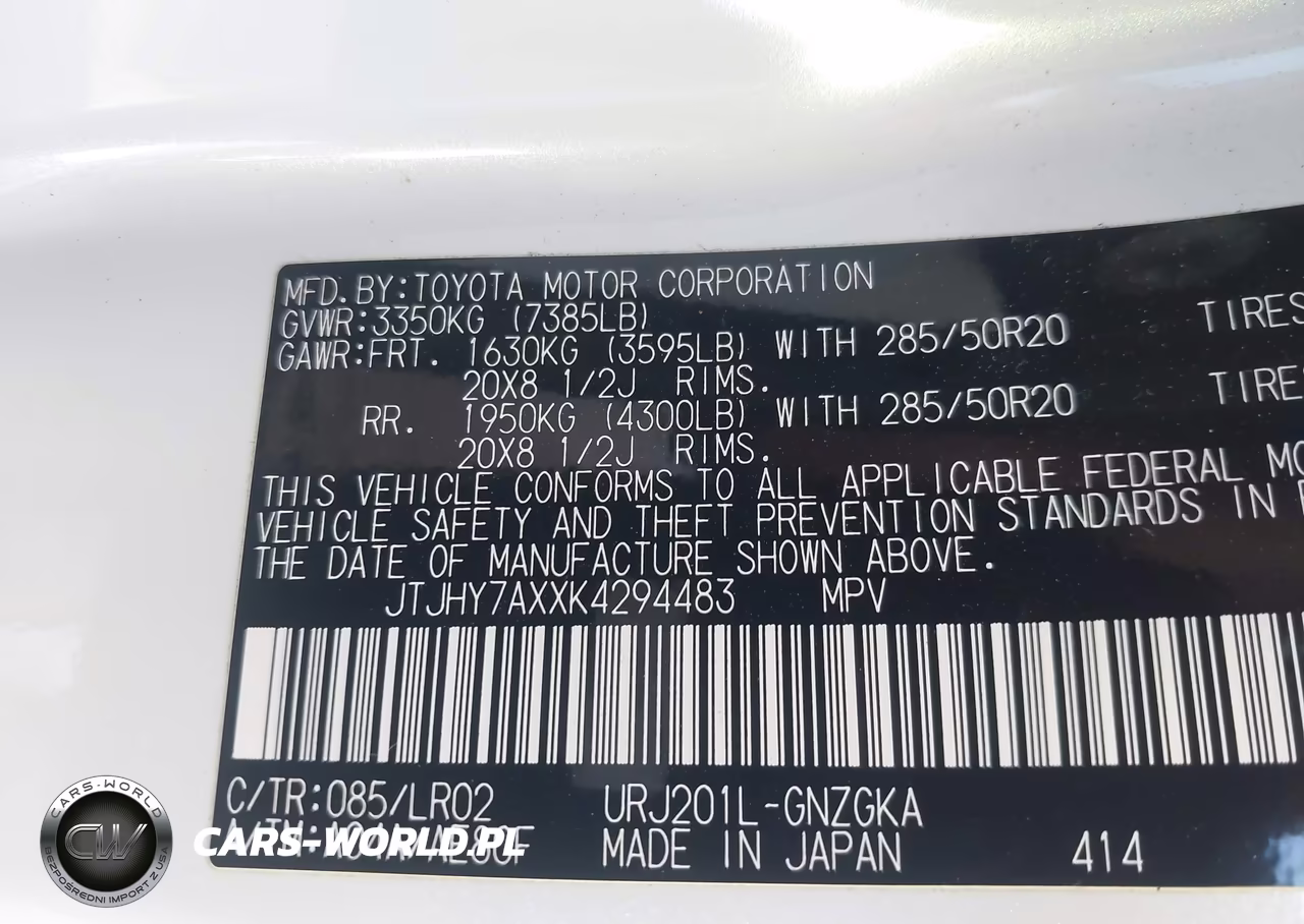 2019 Lexus Lx 570 Two-Row VIN:JTJHY7AXXK4294483 - 9