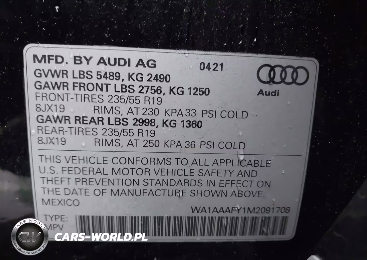 2021 Audi Q5 Premium 45 Tfsi Quattro S Tronic VIN:WA1AAAFY1M2091708 - 9