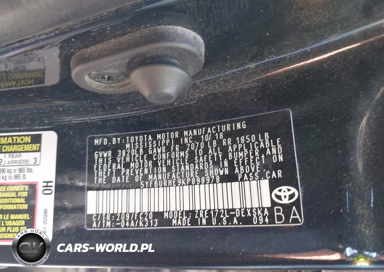 2019 Toyota Corolla Se VIN:5YFBURHE9KP898978 - 9