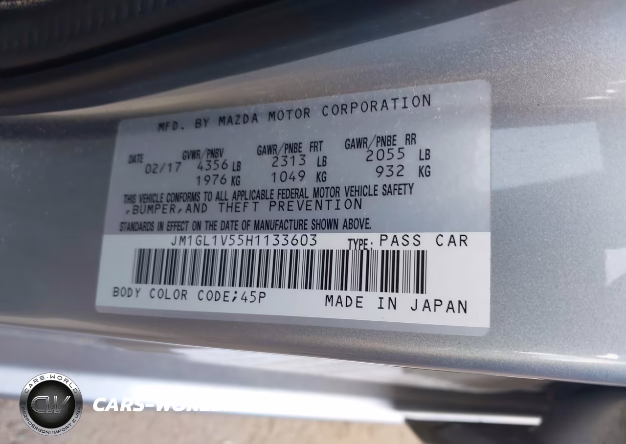 2017 Mazda Mazda6 Touring VIN:JM1GL1V55H1133603 - 9