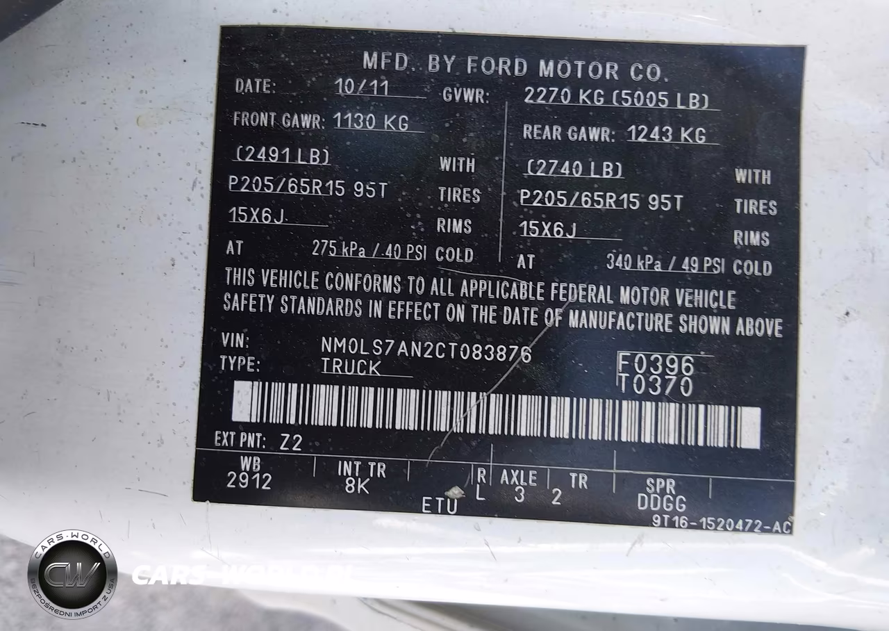2012 Ford Transit Connect Xl VIN:NM0LS7AN2CT083876 - 9