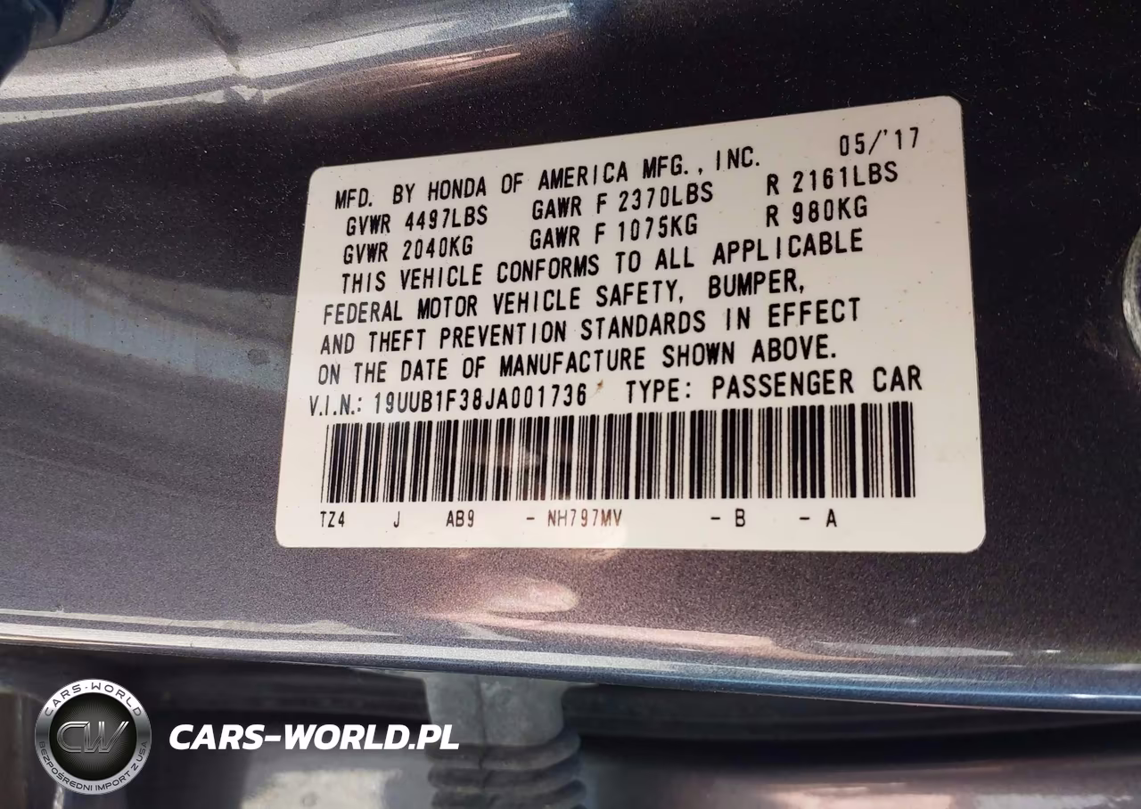 2018 Acura Tlx VIN:19UUB1F38JA001736 - 9