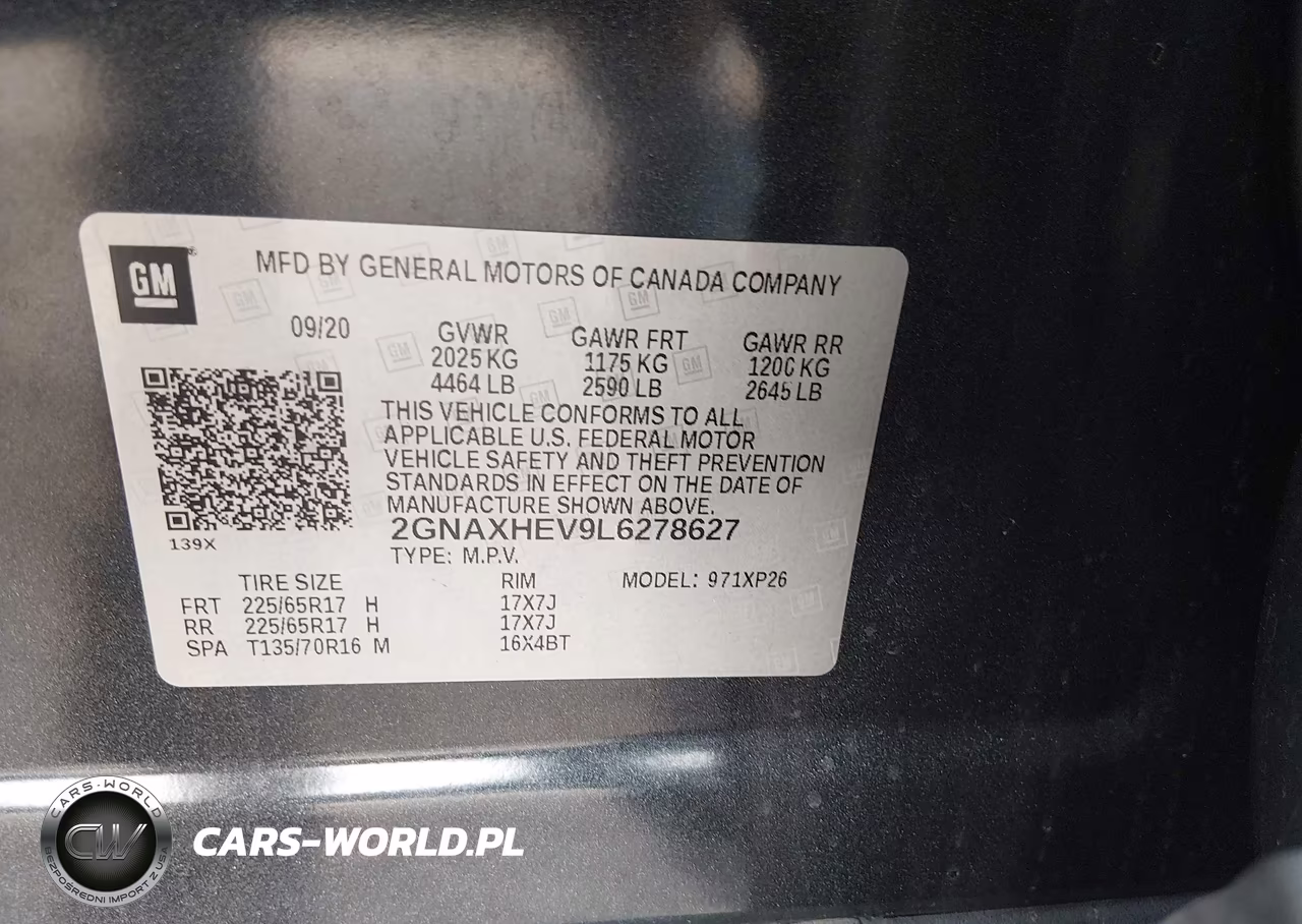 2020 Chevrolet Equinox Fwd Ls VIN:2GNAXHEV9L6278627 - 9