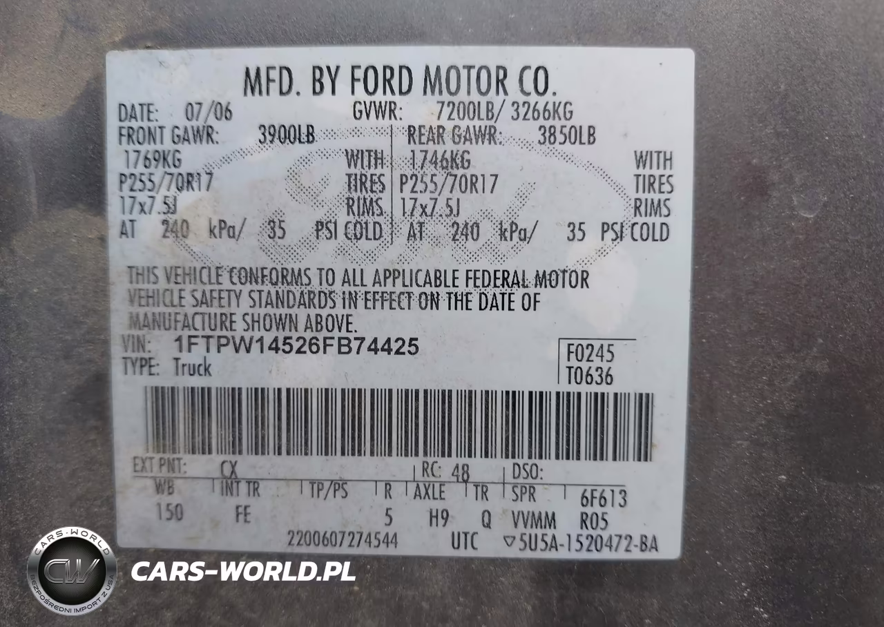 2006 Ford F-150 Fx4-Lariat-Xlt VIN:1FTPW14526FB74425 - 9