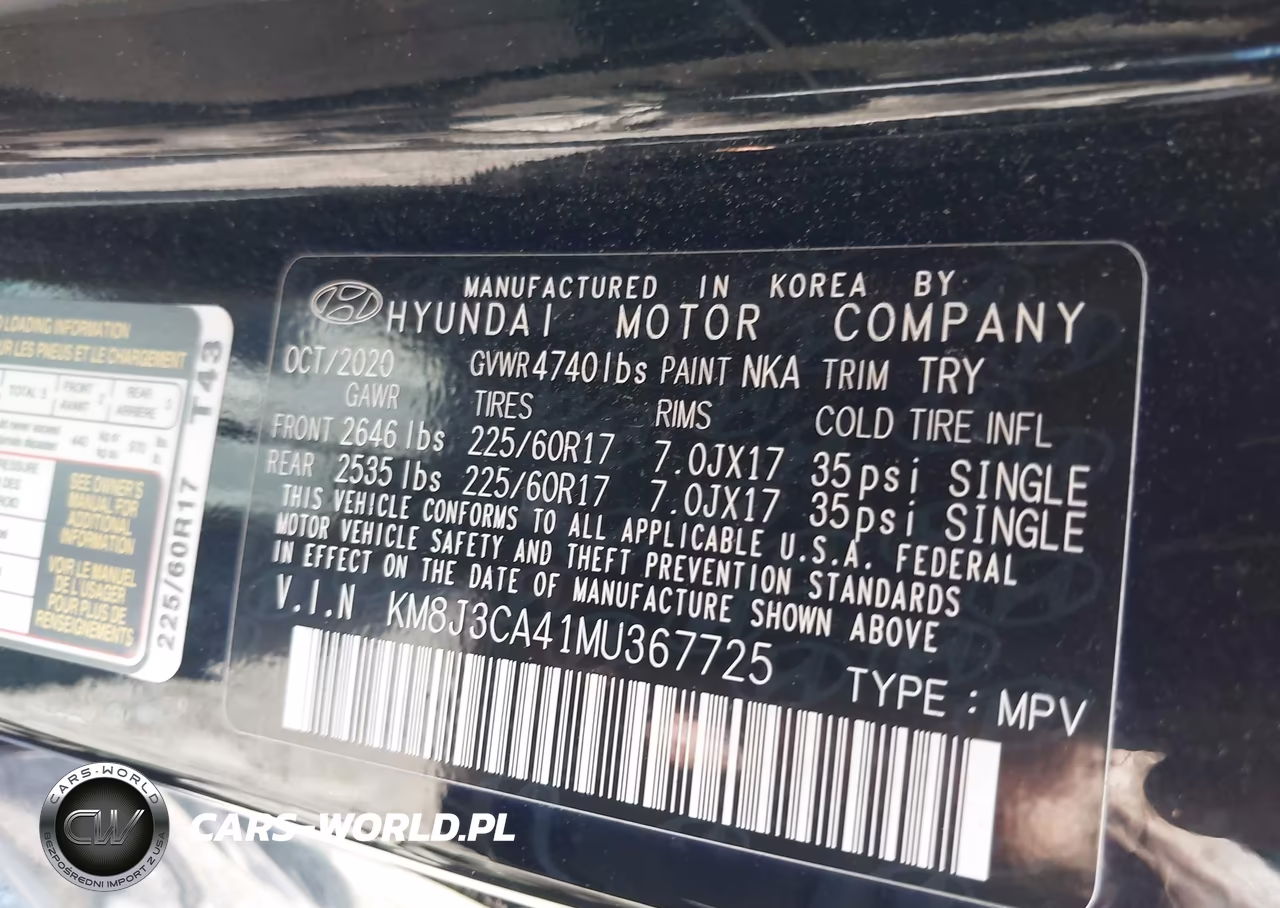 2021 Hyundai Tucson Value VIN:KM8J3CA41MU367725 - 8