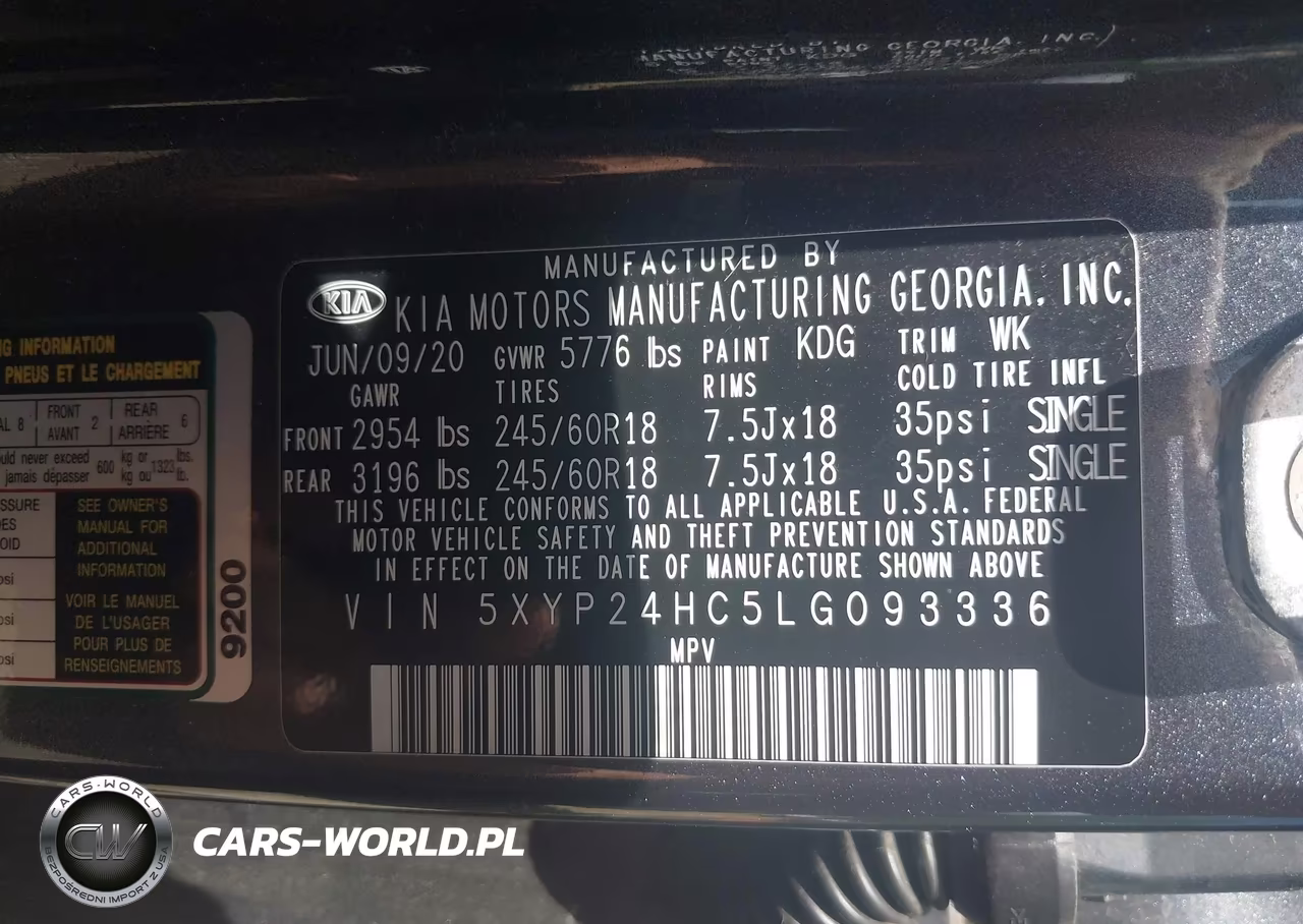 2020 Kia Telluride Lx VIN:5XYP24HC5LG093336 - 9