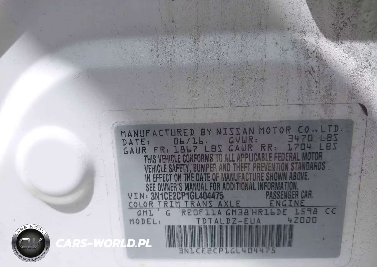2016 Nissan Versa Note S (Sr)-S Plus-Sl-Sr-Sv VIN:3N1CE2CP1GL404475 - 9