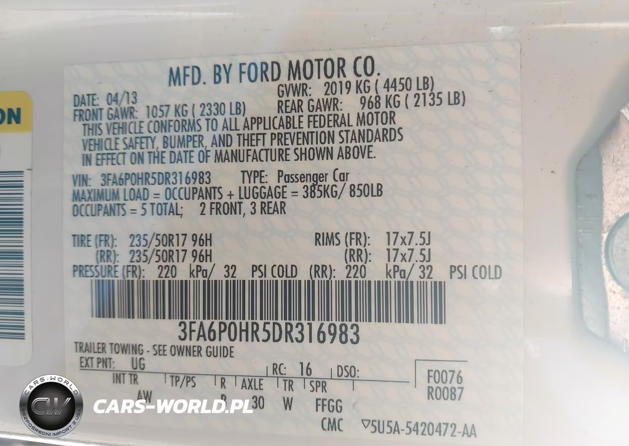 2013 Ford Fusion Se VIN:3FA6P0HR5DR316983 - 9
