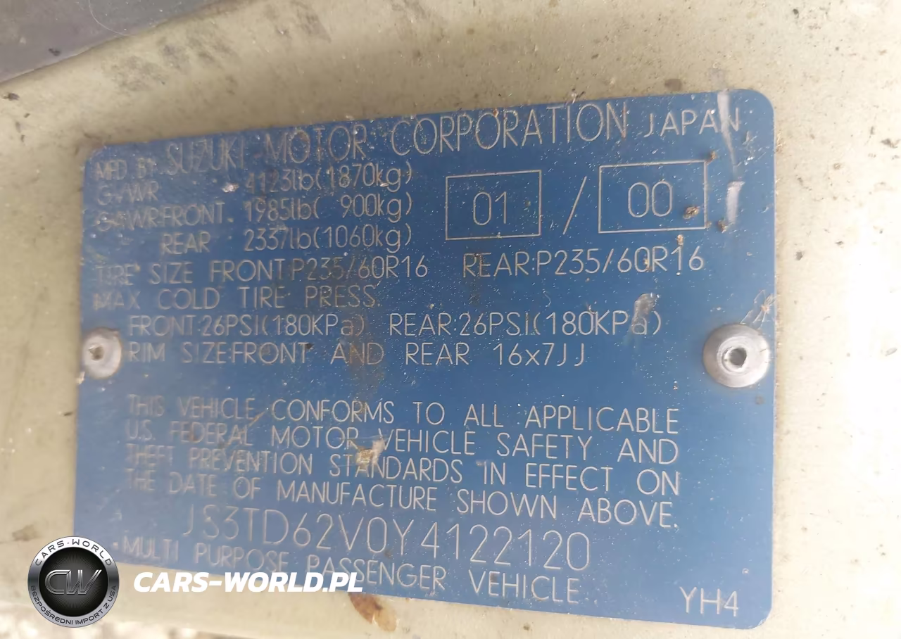 2000 Suzuki Vitara VIN:JF3TD62V0Y4122120 - 9