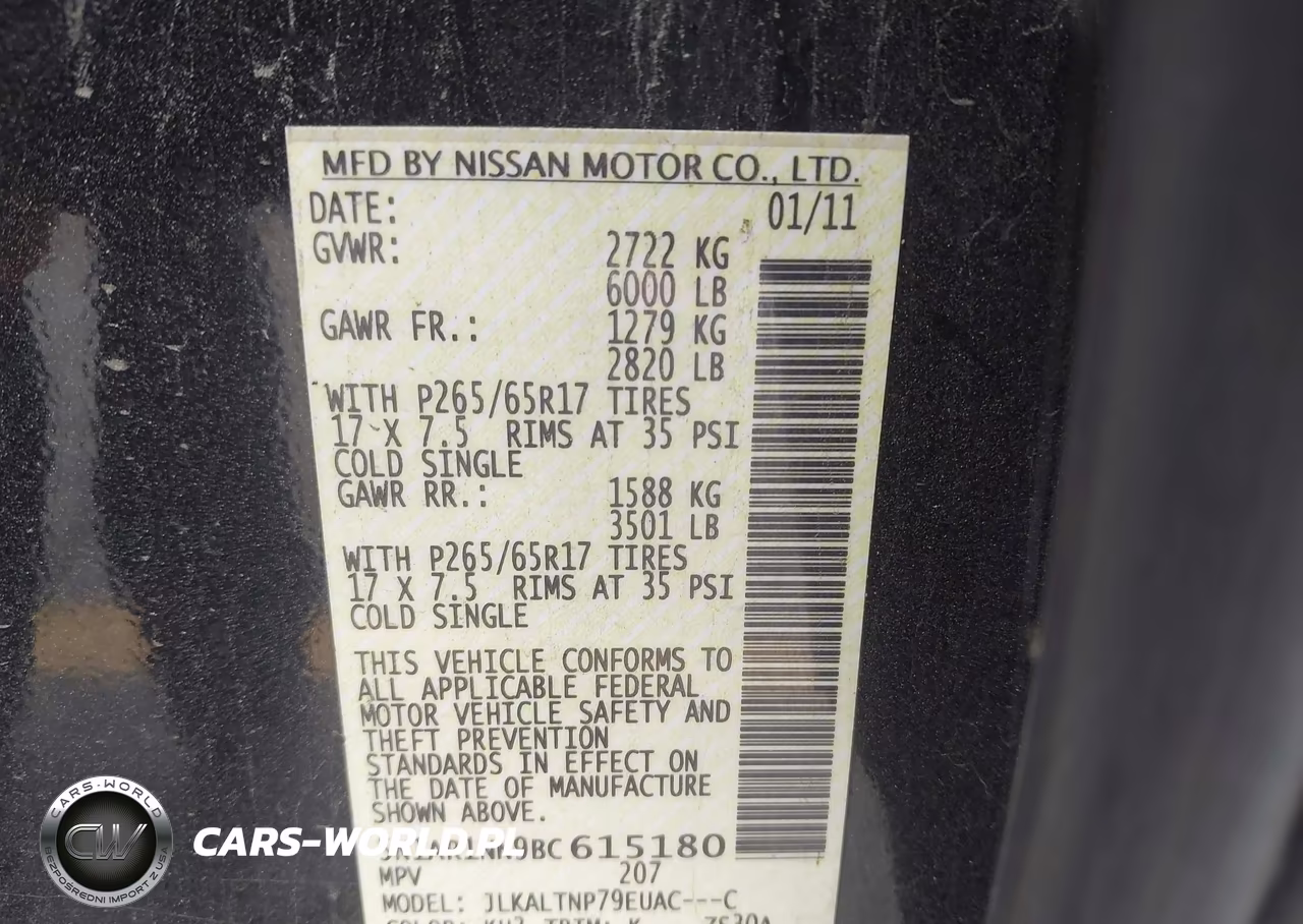2011 Nissan Pathfinder Sv VIN:5N1AR1NN9BC615180 - 9
