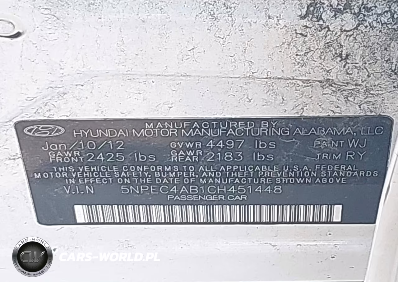 2012 Hyundai Sonata Se 2.0T VIN:5NPEC4AB1CH451448 - 9