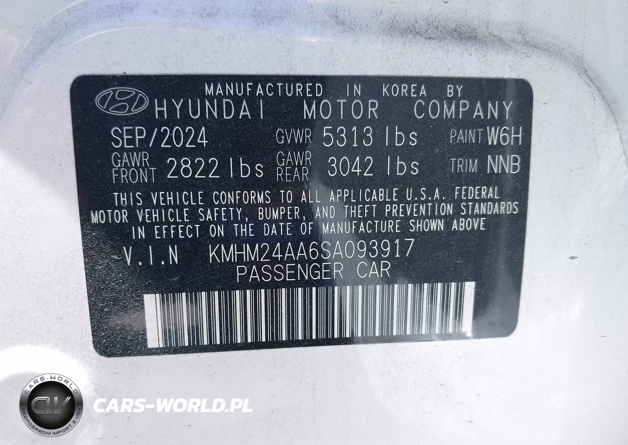 2025 Hyundai Ioniq 6 Se VIN:KMHM24AA6SA093917 - 9