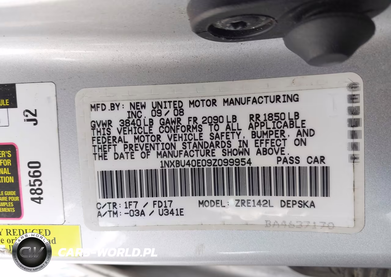 2009 Toyota Corolla S VIN:1NXBU40E09Z099954 - 9
