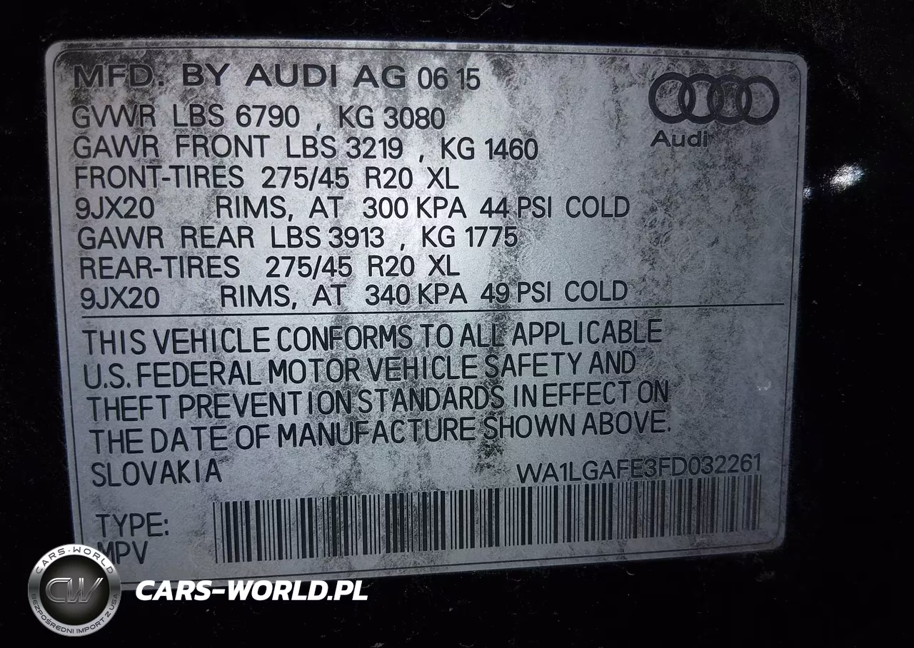 2015 Audi Q7 3.0T Premium VIN:WA1LGAFE3FD032261 - 9