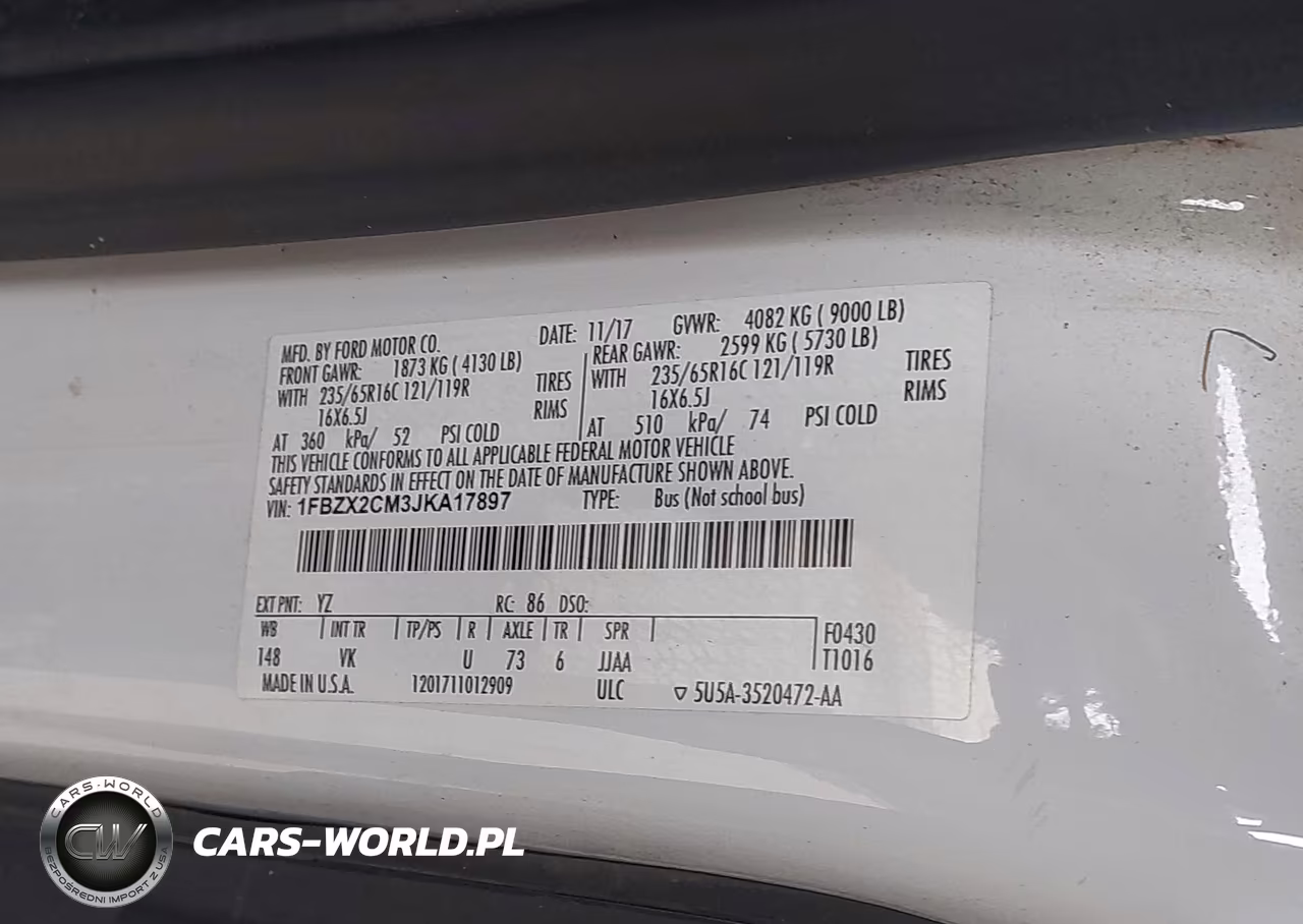 2018 Ford Transit-350 Xl-Xlt VIN:1FBZX2CM3JKA17897 - 9