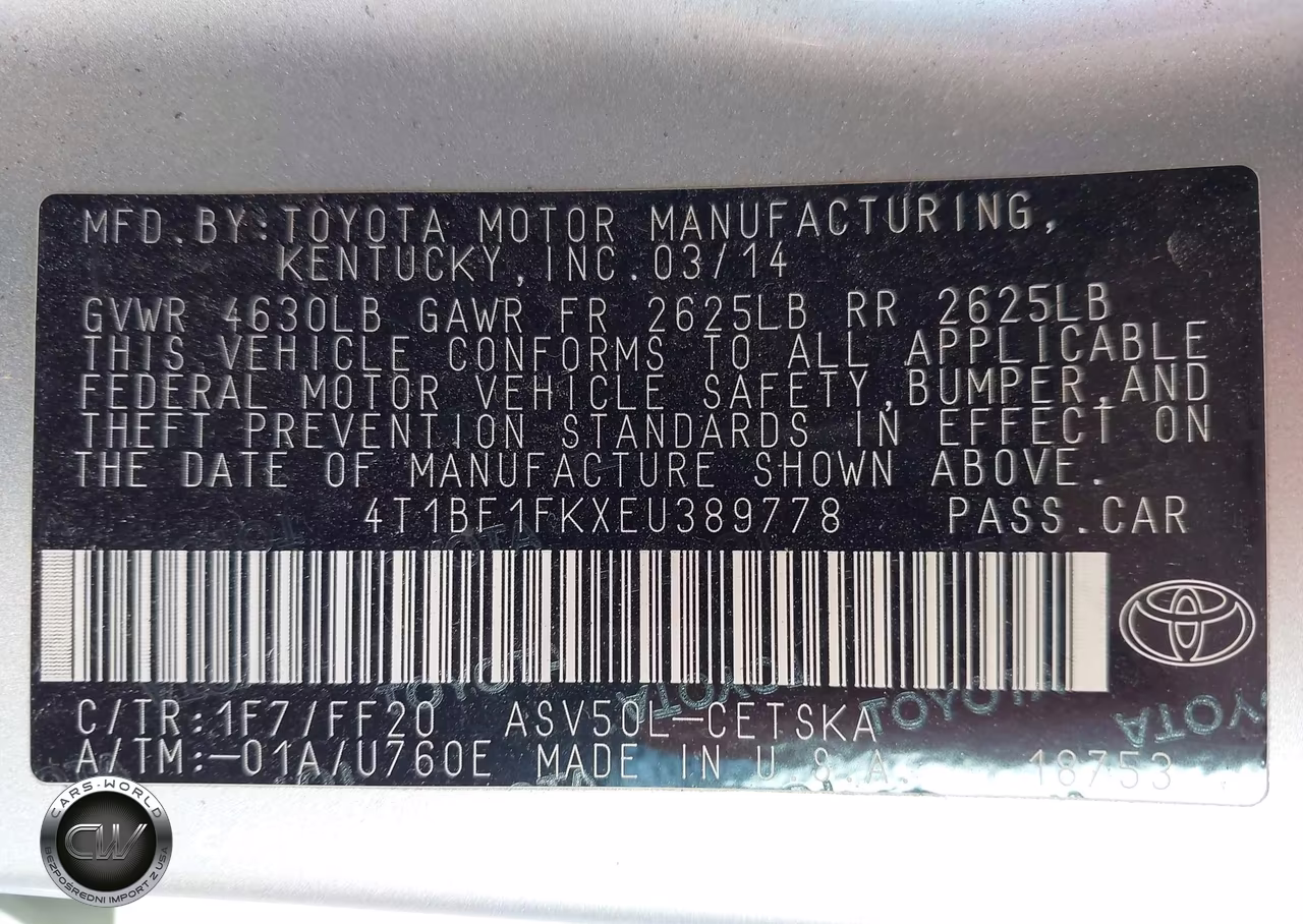 2014 Toyota Camry Se VIN:4T1BF1FKXEU389778 - 9